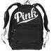 Pink Victoria's Secret Bags | New Victoria's Secret Pink Classic Black Logo Canvas Campus Student Backpack Vs | Color: Black/White | Size: Os