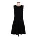 Magaschoni Casual Dress - A-Line: Black Solid Dresses - Women's Size 8