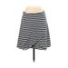 Ann Taylor LOFT Casual A-Line Skirt Knee Length: Blue Stripes Bottoms - Women's Size Small