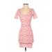 Divided by H&M Casual Dress - Mini Scoop Neck Short sleeves: Pink Dresses - Women's Size X-Small