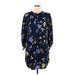 Old Navy Casual Dress - Mini: Blue Floral Dresses - Women's Size Large