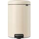 Brabantia - NewIcon Pedal Bin 20L - Medium Waste Bin for Kitchen or Bedroom - Soft Closing Lid - Light Pedal Operation - with Removable Inner Bucket - Non-Slip Base - Soft Beige - 29 x 38 x 47 cm