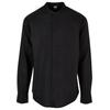 Langarmhemd URBAN CLASSICS "Urban Classics Herren Cotton Linen Stand Up Collar Shirt", Herren, Gr. M, US-Größen, schwarz, 55% Leinen, 45% Baumwolle, unifarben, normal, Langarm, Hemden