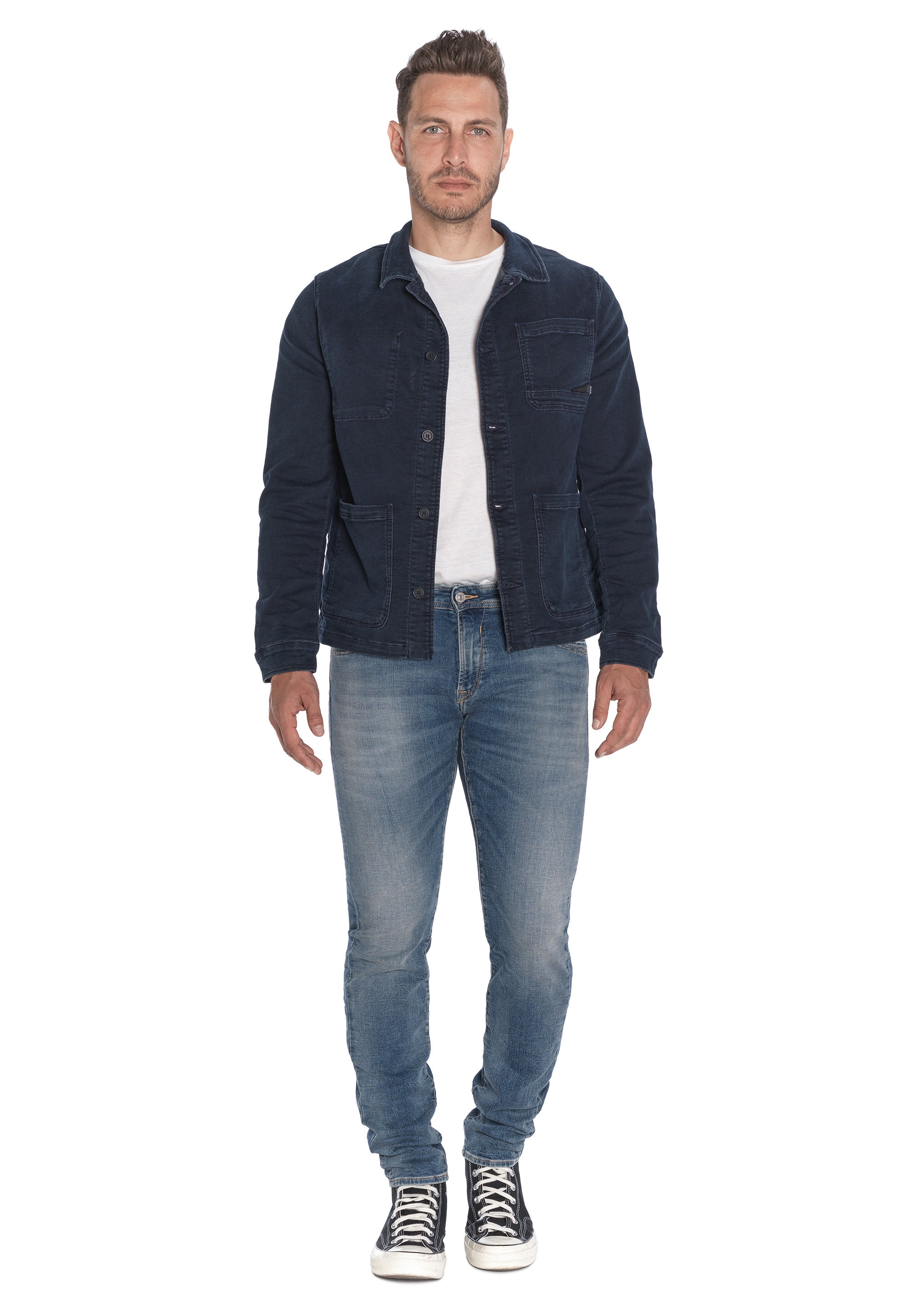 Bequeme Jeans LE TEMPS DES CERISES, Herren, Gr. 31, US-Größen, blau, 80% Baumwolle, 15% Polyester, 5% Elasthan, Casual, Jeans, in klassischem Design