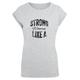 T-Shirt MERCHCODE "Damen Ladies WD - Strong Like A Woman Extended Shoulder Tee" Gr. M, grau (heathergrey) Herren Shirts T-Shirts