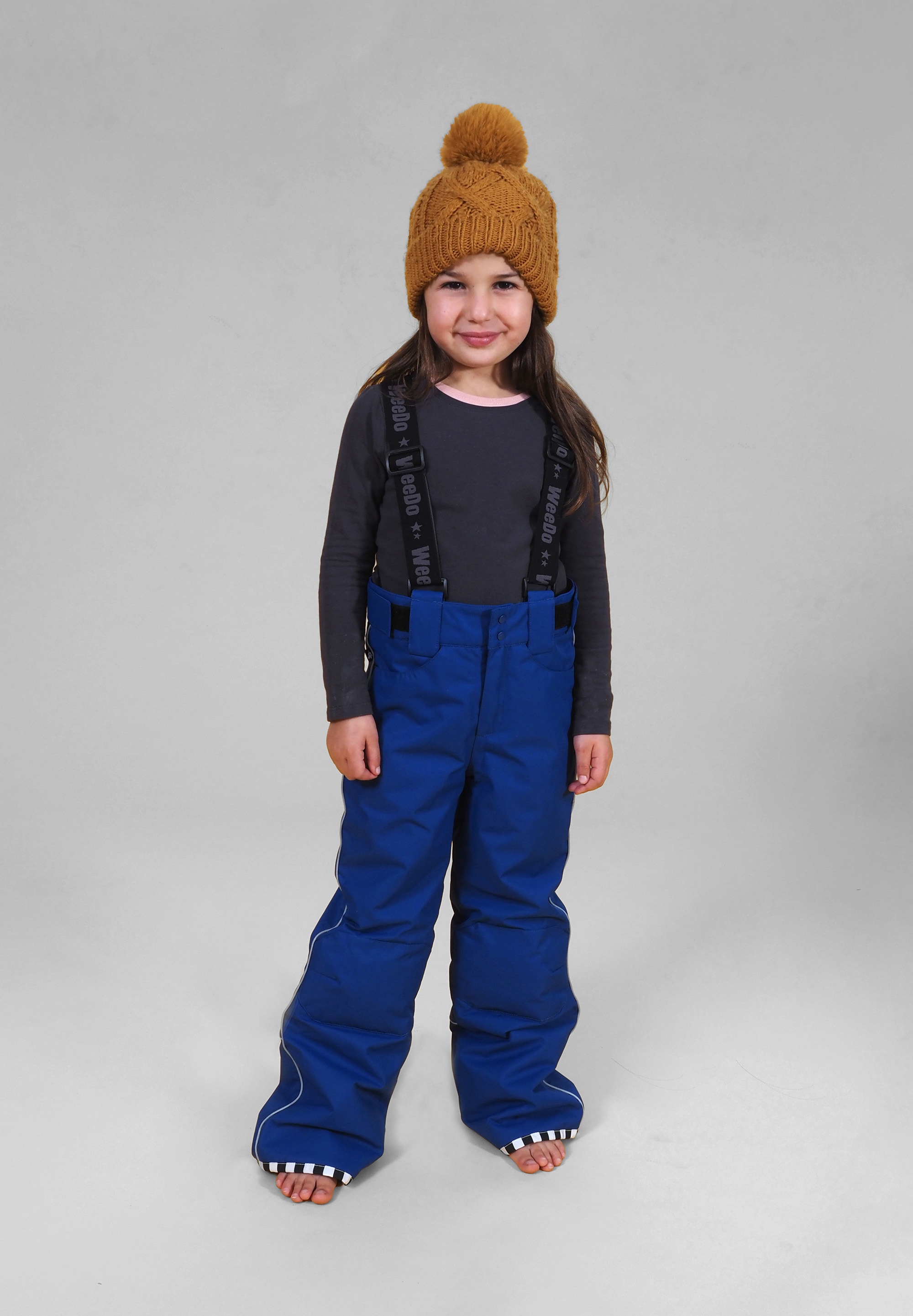 Schneehose WEEDO "POWDO Commander", Kinder, Gr. 116, Normalgrößen, blau, Obermaterial: 100% Polyester; Futter: 100% Polyester; Füllung: 100% Polyester, regular fit, Hosen, Schneefang mit Haken für Snowboardschuhe, Hosenbein zum Hochknöpfen Image