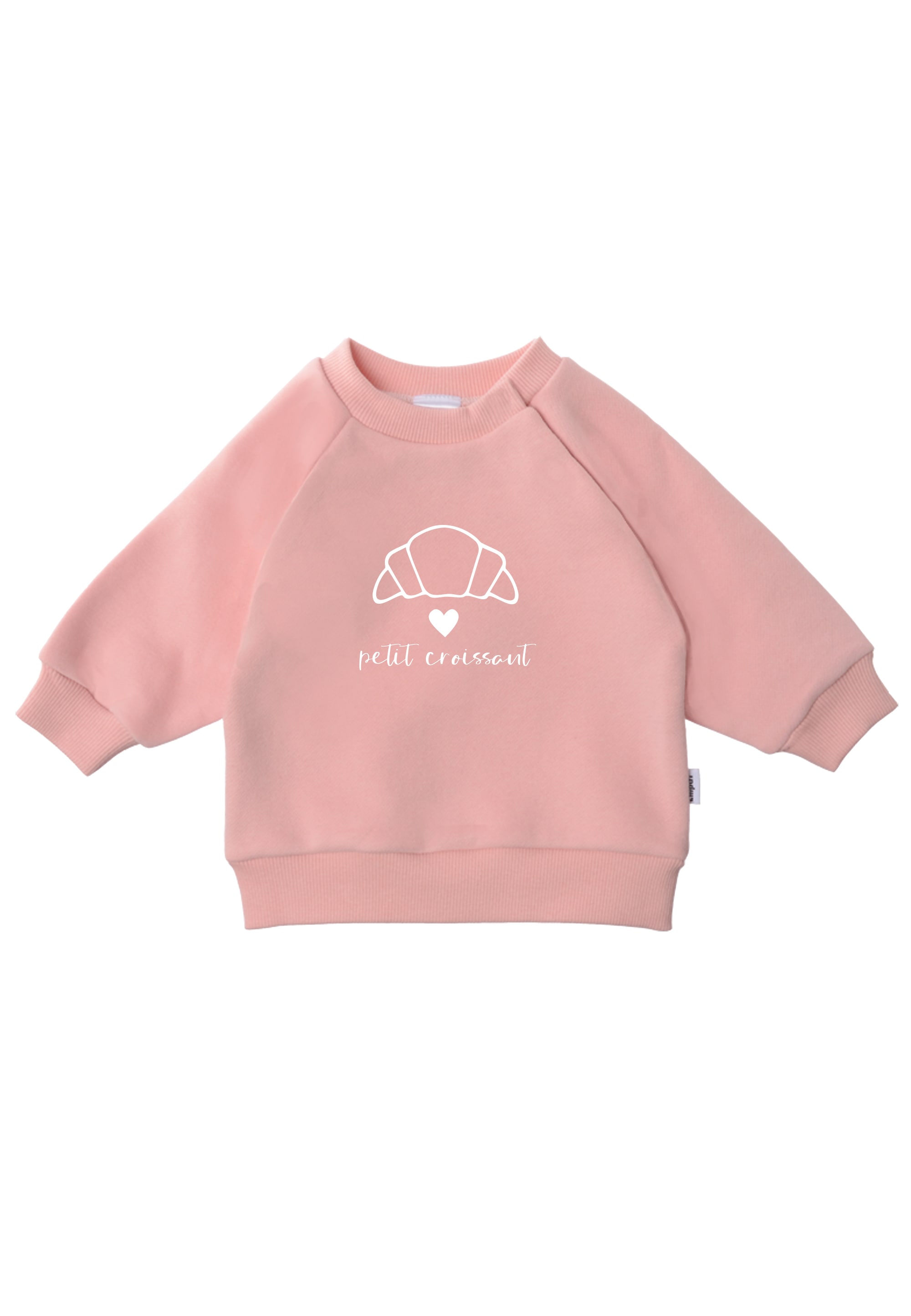Sweatshirt LILIPUT "Petit Croissant", Mädchen, Gr. 98/104, rosa, 80% Baumwolle, 20% Polyester, bedruckt, normal, Rundhals, Sweatshirts Sweatshirt, mit Rundhalsausschnitt