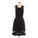 A.L.C. Casual Dress - A-Line: Black Grid Dresses - Women's Size Large