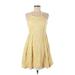 Coconinno Cocktail Dress - A-Line Halter Sleeveless: Yellow Dresses - Women's Size Medium