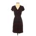 Banana Republic Factory Store Casual Dress - Wrap: Black Stripes Dresses - Women's Size X-Small