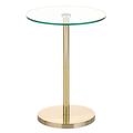 mDesign Metal/Glass Top Round Accent Side/End Drink Table Furniture Glass in Yellow | 22 H x 16 W x 16 D in | Wayfair 21949MDHS