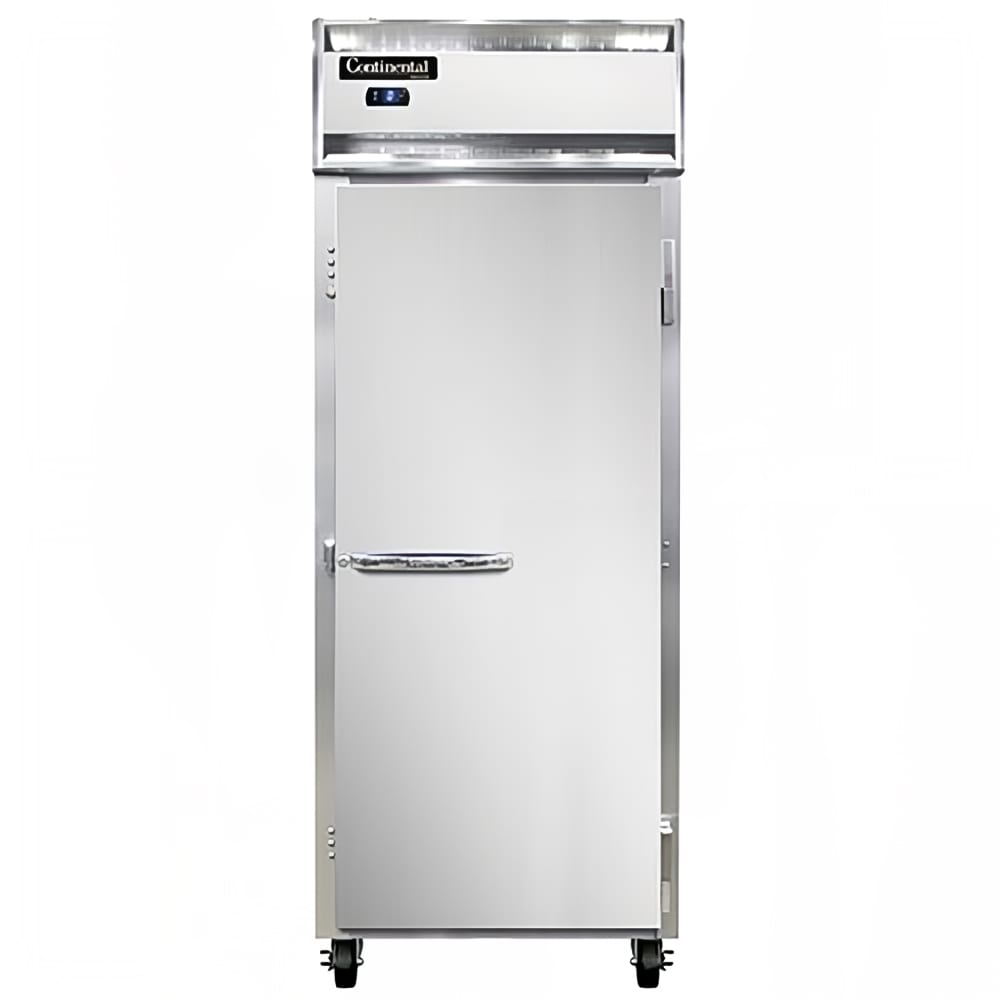 Continental 1FESN 28 1/2" 1 Section Reach In Freezer, 1 Right Hinge Solid Door, 115v, Top-mounted Compressor, Stainless Steel