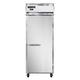 Continental 1RENPT 28 1/2" 1 Section Pass Thru Refrigerator, (2) Right Hinge Solid Doors, 115v, Top-mounted Compressor, Silver
