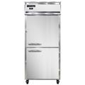 Continental 1RXNPTHD 36 1/4" 1 Section Pass Thru Refrigerator, (4) Right Hinge Solid Doors, Top Compressor, 115v, Aluminum & Stainless Steel