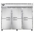 Continental 3RESNHD 85 1/2" 3 Section Reach In Refrigerator, (6) Left/Right Hinge Solid Doors, Top Compressor, 115v, Silver