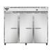 Continental 3RRFENSA 85 1/2" 3 Section Commercial Refrigerator Freezer - Solid Doors, Top Compressor, 115v, Silver