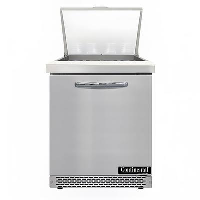 Continental D27N12M-FB 27" Designer Line Sandwich/Salad Prep Table w/ Refrigerated Base, 115v, Solid Door, Stainless Steel