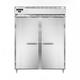 Continental D2RENSA Designer Line 57" 2 Section Reach In Refrigerator, (2) Left/Right Hinge Solid Doors, Top Compressor, 115v, Silver