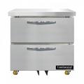 Continental D32N-U-D Designer Line 32" W Undercounter Refrigerator w/ (1) Section & (2) Drawers, 115v, Silver