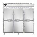 Continental D3RNSSHD Designer Line 78" 3 Section Reach In Refrigerator, (6) Left/Right Hinge Solid Doors, Top Compressor, 115v, Silver