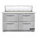 Continental D48N12C-FB-D Designer Line 48" Sandwich/Salad Prep Table w/ Refrigerated Base, 115v, Stainless Steel