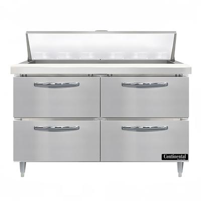 Continental D48N12-D Designer Line 48" Sandwich/Salad Prep Table w/ Refrigerated Base, 115v, Stainless Steel