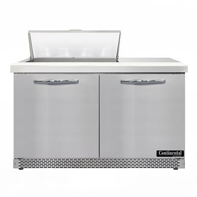 Continental D48N8-FB Designer Line 48" Sandwich/Salad Prep Table w/ Refrigerated Base, 115v, Stainless Steel