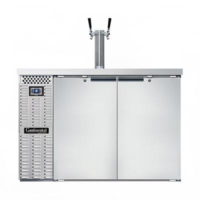 Continental KC50NSS 50" Kegerator Commercial Beer Dispenser w/ 2 Keg Capacity - 2 Column, Stainless, 115v, Stainless Steel