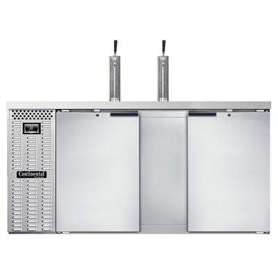 Continental KC69NSS 69" Kegerator Commercial Beer Dispenser w/ 3 Keg Capacity - 3 Column, Stainless, 115v, Stainless Steel