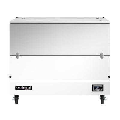 Continental MC4NSCW Milk Cooler w/ Top & Side Access - 768 Half Pint Carton Capacity, 115v, Cold Wall System, Stainless Steel, White