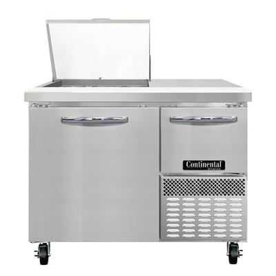 Continental RA43N9M 43" Sandwich/Salad Prep Table w/ Refrigerated Base, 115v, Stainless Steel