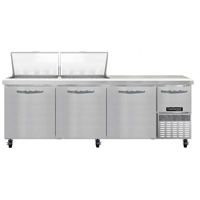 Continental RA93N24M 93" Sandwich/Salad Prep Table w/ Refrigerated Base, 115v, Stainless Steel