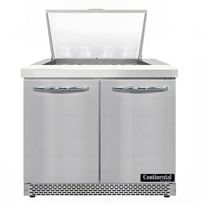 Continental SW36N12M-FB 36" Sandwich/Salad Prep Table w/ Refrigerated Base, 115v, Stainless Steel