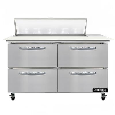 Continental SW48N10C-D 48" Sandwich/Salad Prep Table w/ Refrigerated Base, 115v, Stainless Steel