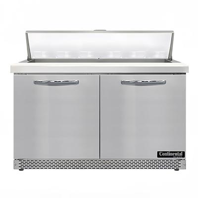 Continental SW48N12-FB 48" Sandwich/Salad Prep Table w/ Refrigerated Base, 115v, Stainless Steel