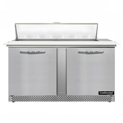 Continental SW60N12C-FB 60" Sandwich/Salad Prep Table w/ Refrigerated Base, 115v, Stainless Steel