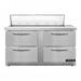 Continental SW60N12-FB-D 60" Sandwich/Salad Prep Table w/ Refrigerated Base, 115v, Stainless Steel