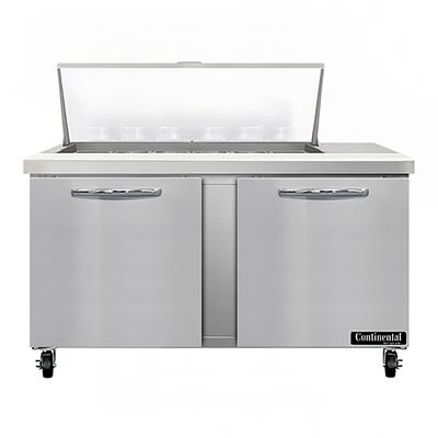 Continental SW60N18M 60" Sandwich/Salad Prep Table w/ Refrigerated Base, 115v, Stainless Steel