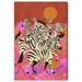 Bungalow Rose Animals Feast of the Zebras Modern Red Canvas Wall Art Print Canvas in Red/White | 30 H x 20 W x 0.8 D in | Wayfair