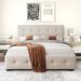 Red Barrel Studio® Modern & Sophisticated Upholstered Platform Bed w/ Linen Upholstery & Four Drawers For Bedrooms in Brown | Wayfair