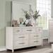 Wildon Home® 7 Drawer 58" W Dresser w/ Mirror, Wood in White | 73 H x 58 W x 17 D in | Wayfair 4831E989596445A8B9E900F070A46059