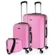 ITACA - Handgepäck Koffer Trolley - Reisekoffer Mit Rollen und Reisekoffer Hartschalenkoffer für Vielreisende T71550B, Rosa