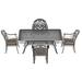Canora Grey Shellene Rectangular 4 - Person 68.9" L Outdoor Restaurant Dining Set Metal in Black | 68.9 W x 37.4 D in | Wayfair