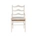 Birch Lane™ Rosalie Ladder Back Arm Chair in White Wood/Upholstered/Fabric in Brown/White | 40 H x 24 W x 24 D in | Wayfair