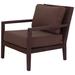 George Oliver Kambrea Outdoor Lounge Chair Wood/Wicker/Rattan in Black/Brown | 32.68 H x 35.04 W x 29.92 D in | Wayfair