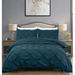 Winston Porter Nazeem Microfiber Comforter Set Polyester/Polyfill/Microfiber in Green/Blue | Full/Double Comforter + 2 Standard Shams | Wayfair