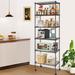 Rebrilliant Mikinley 63" H x 21.3" W Shelving Unit w/ Wheels, Leveling Feet, Side Hooks Wire/Metal in Black | 63 H x 21.3 W x 11.8 D in | Wayfair