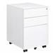 Inbox Zero 3 -Drawer Mobile File Cabinet Metal in White | 23.62 H x 15.35 W x 17.72 D in | Wayfair EF24A68DD1C0460DA7E045B9663DDA90