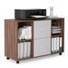 Inbox Zero 38.98" Wide 2 -Drawer Mobile Solid Wood File Cabinet Wood in Brown/Gray | 26.77 H x 38.98 W x 15.75 D in | Wayfair