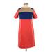 Derek Lam 10 Crosby Casual Dress - Shift: Orange Color Block Dresses - Women's Size 0